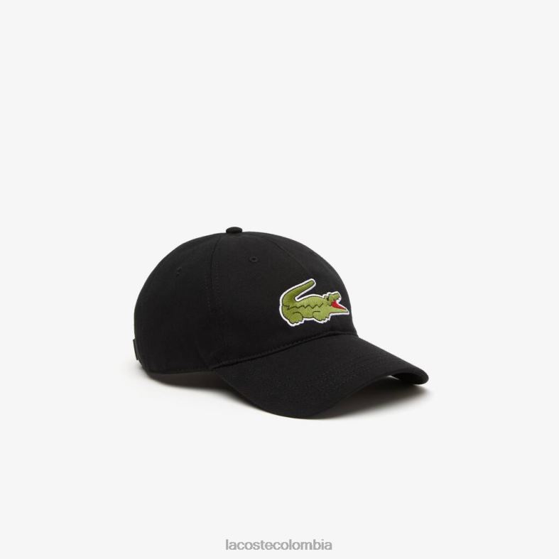 gorra ajustable de sarga de algodón orgánico negro Lacoste accesorios unisexo 80XZX2140