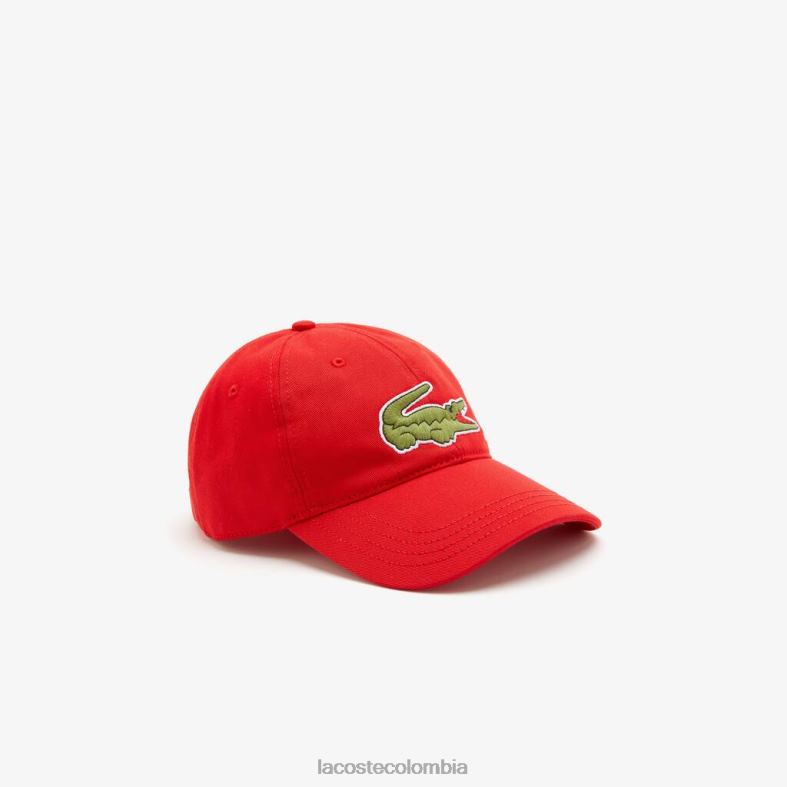gorra ajustable de sarga de algodón orgánico rojo Lacoste accesorios unisexo 80XZX2287