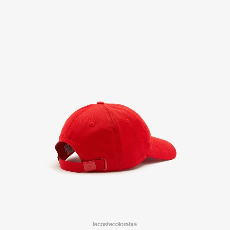 gorra ajustable de sarga de algodón orgánico rojo Lacoste accesorios unisexo 80XZX2287