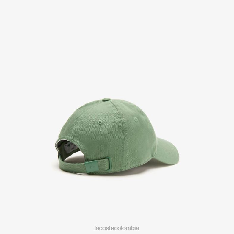 gorra ajustable de sarga de algodón orgánico verde caqui Lacoste accesorios unisexo 80XZX2178