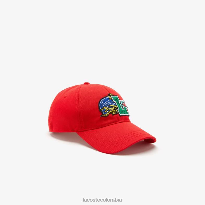 gorra con insignia en contraste rojo Lacoste accesorios unisexo 80XZX2240