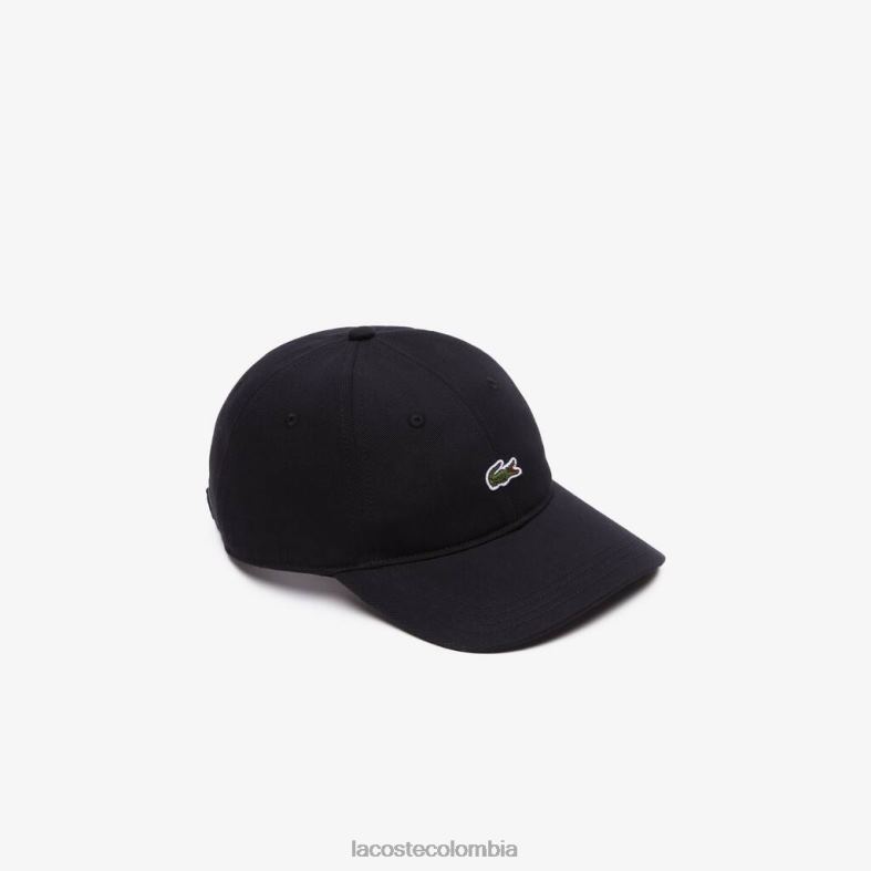 gorra de sarga de algodón orgánico negro Lacoste accesorios unisexo 80XZX2151