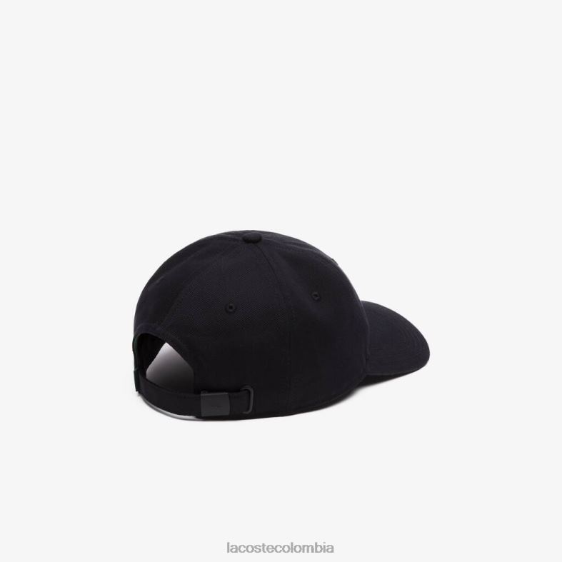 gorra de sarga de algodón orgánico negro Lacoste accesorios unisexo 80XZX2151