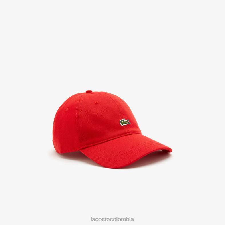 gorra de sarga de algodón orgánico rojo Lacoste accesorios unisexo 80XZX2149