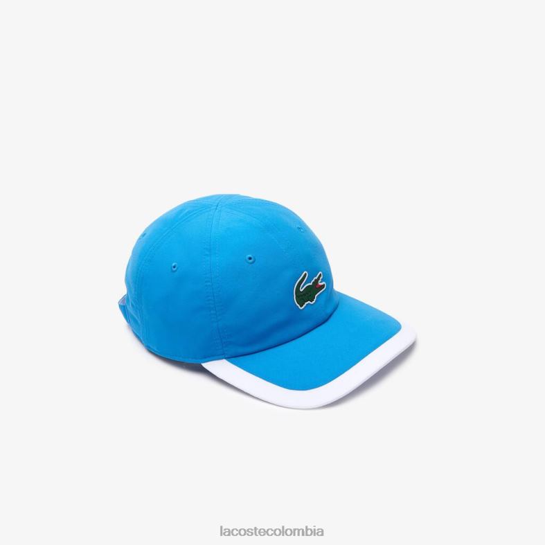 gorra deportiva liviana con borde en contraste azul blanco Lacoste accesorios unisexo 80XZX2295