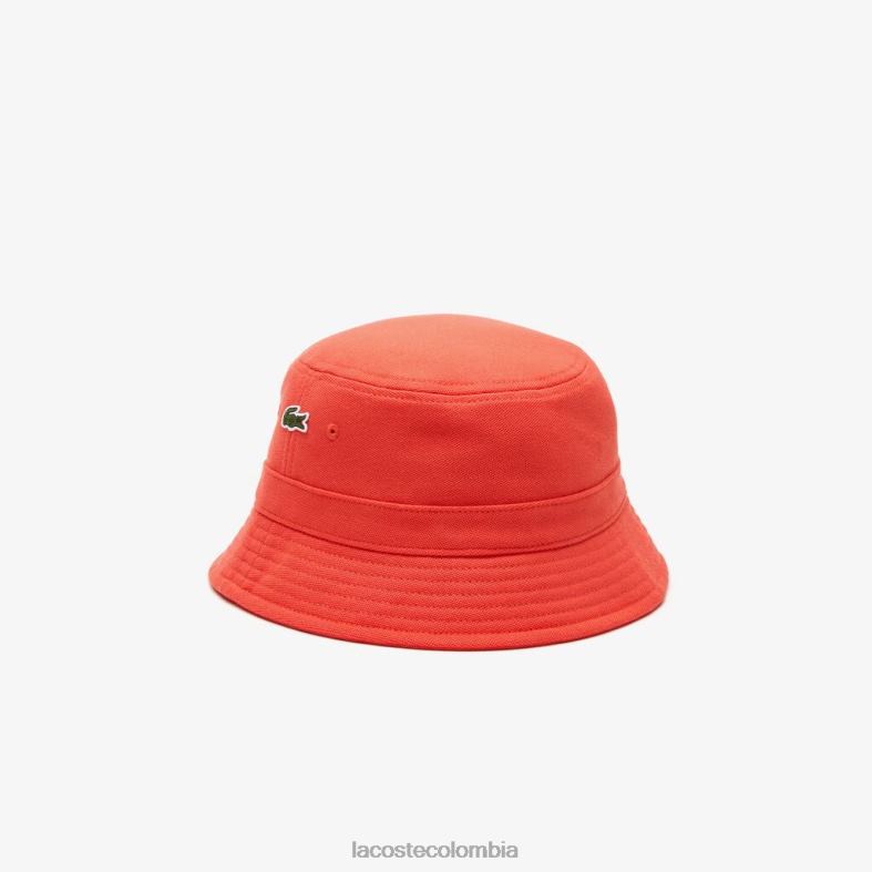 sombrero de pescador de algodón orgánico naranja Lacoste accesorios unisexo 80XZX2189