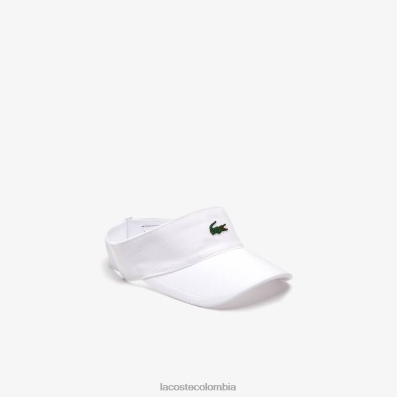 visera de tenis deportiva de piqué y polar blanco Lacoste accesorios unisexo 80XZX2247