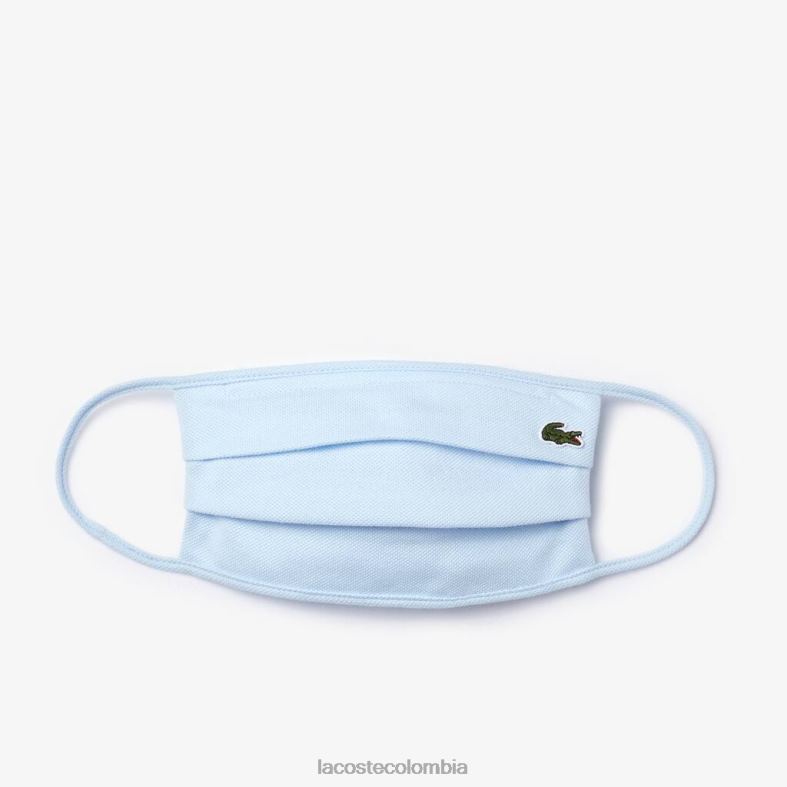 l.12.12 mascarilla de protección facial de piqué de algodón azul claro Lacoste accesorios unisexo 80XZX2323
