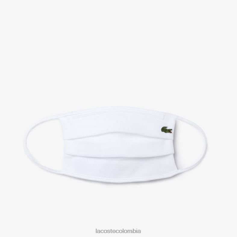 l.12.12 mascarilla de protección facial de piqué de algodón blanco Lacoste accesorios unisexo 80XZX2322