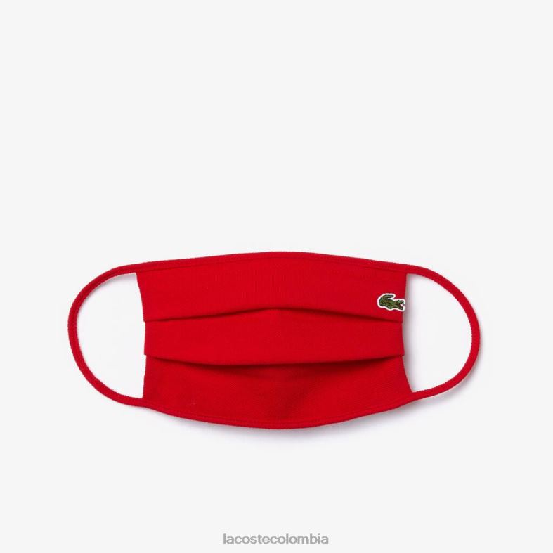 l.12.12 mascarilla de protección facial de piqué de algodón rojo Lacoste accesorios unisexo 80XZX2321