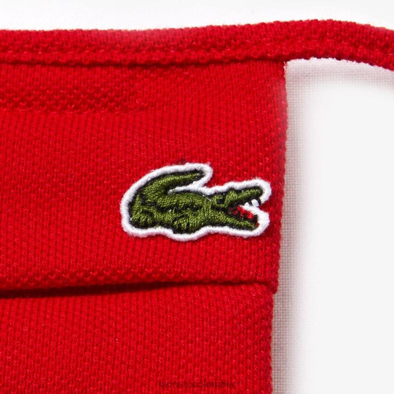 l.12.12 mascarilla de protección facial de piqué de algodón rojo Lacoste accesorios unisexo 80XZX2321