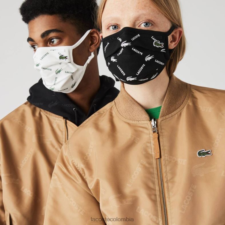 l.12.12 mascarillas de protección facial ajustables paquete de 3 negro/verde/blanco Lacoste accesorios unisexo 80XZX2273