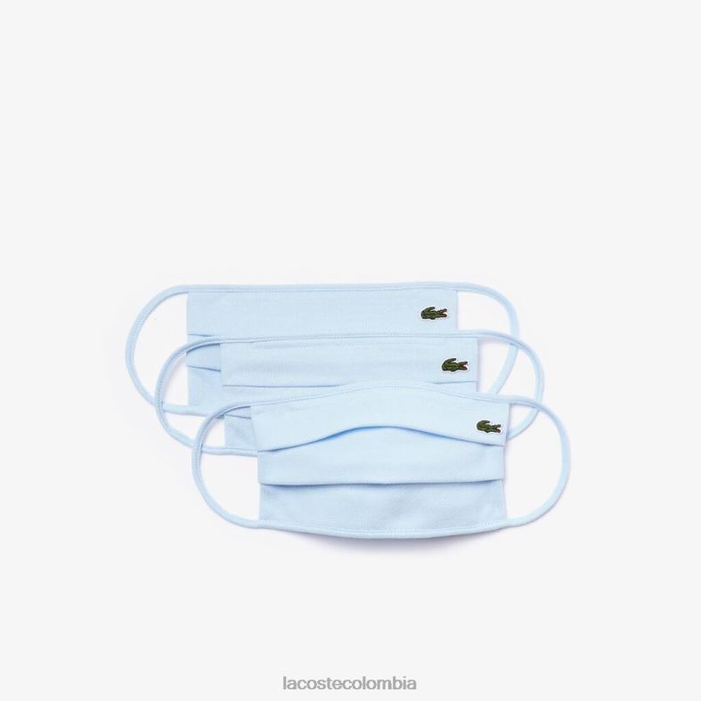l.12.12 mascarillas faciales paquete de 3 azul claro Lacoste accesorios unisexo 80XZX2265