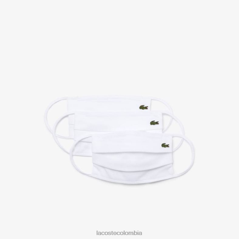 l.12.12 mascarillas faciales paquete de 3 blanco Lacoste accesorios unisexo 80XZX2263
