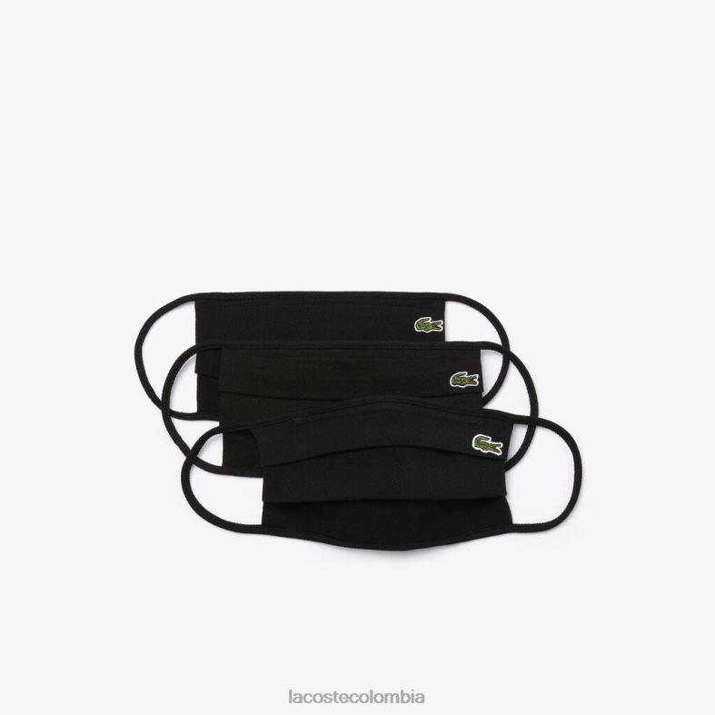 l.12.12 mascarillas faciales paquete de 3 negro Lacoste accesorios unisexo 80XZX2262