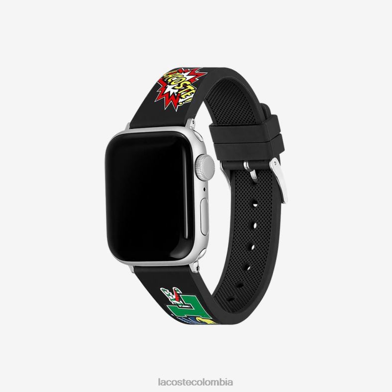 Correa de silicona para Apple Watch con estampado de cómics. negro Lacoste accesorios unisexo 80XZX2344