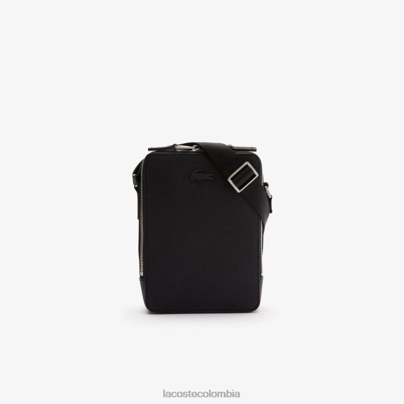 bolso cámara vertical chantaco de piel cosida mate negro Lacoste bolsos y marroquinería unisexo 80XZX2025