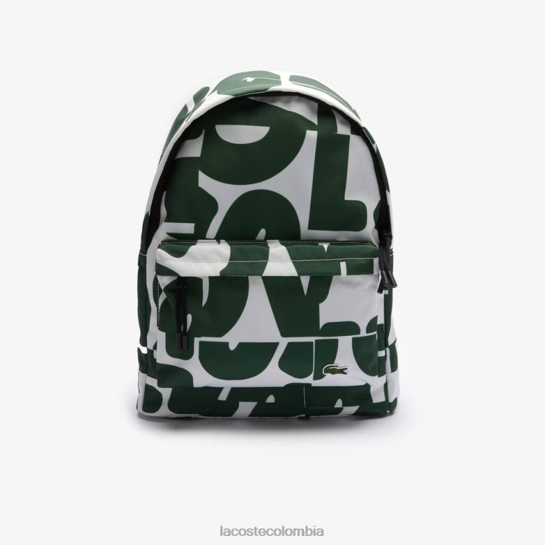 mochila de lona distintiva neocroc desestructurada Croco Carré con estampado integral Lacoste bolsos y marroquinería unisexo 80XZX2045