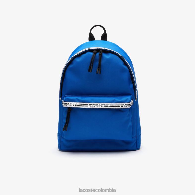 mochila neocroc con correas con logo y cremallera royaume negro blanco Lacoste bolsos y marroquinería unisexo 80XZX2137
