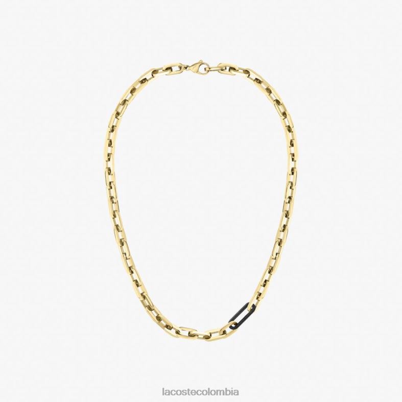 collar conjunto oro amarillo y negro Lacoste joyas unisexo 80XZX2202