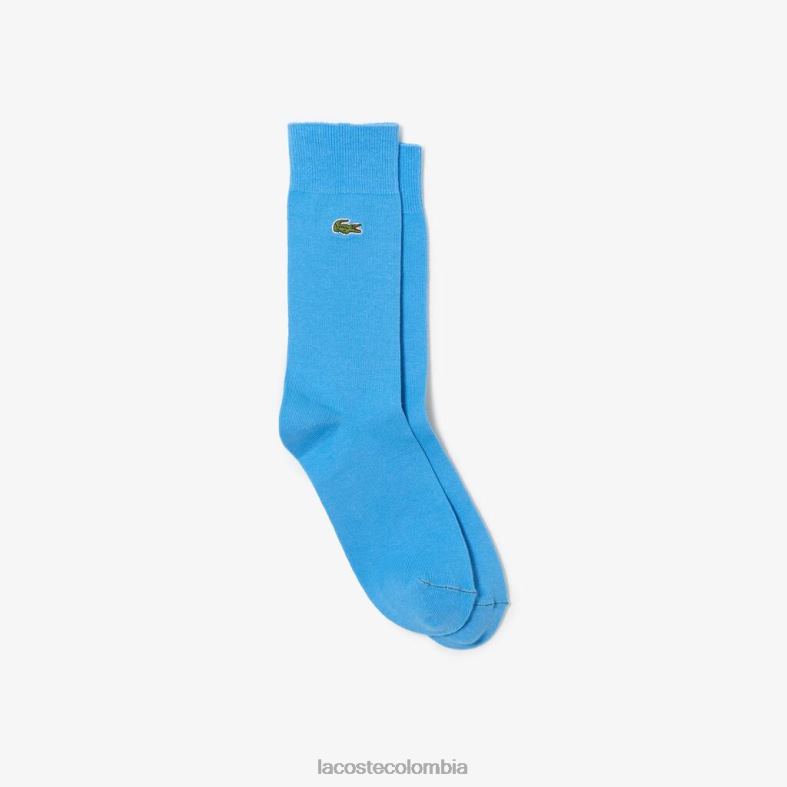 calcetines altos en mezcla de algodón azul Lacoste ropa unisexo 80XZX1660