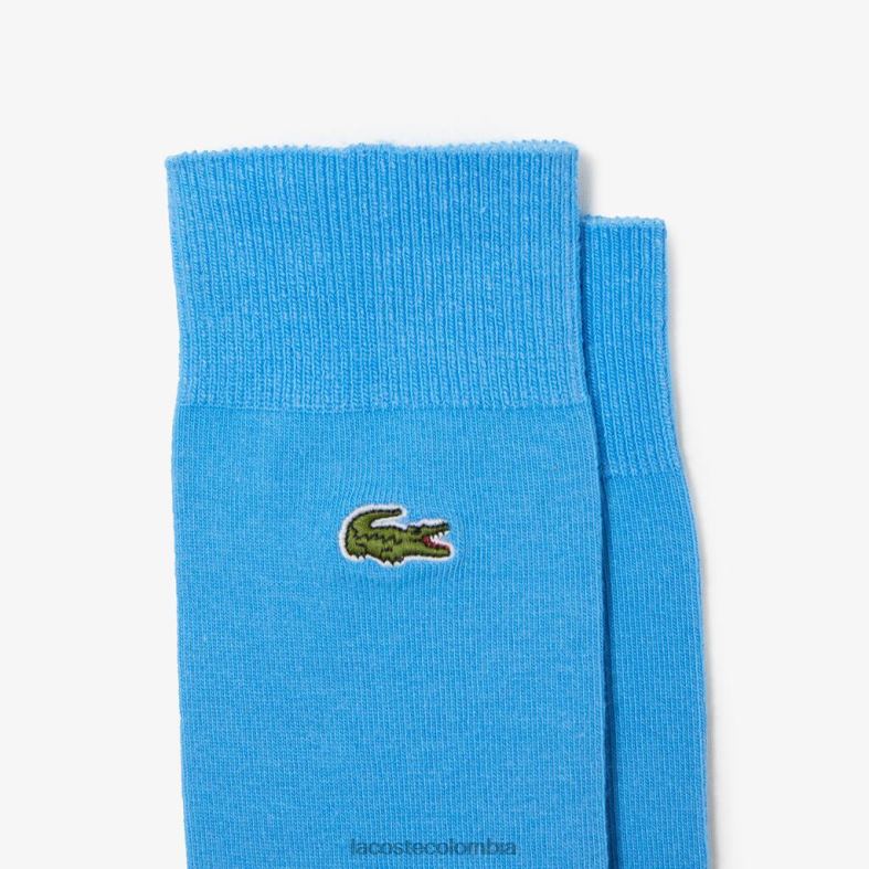 calcetines altos en mezcla de algodón azul Lacoste ropa unisexo 80XZX1660