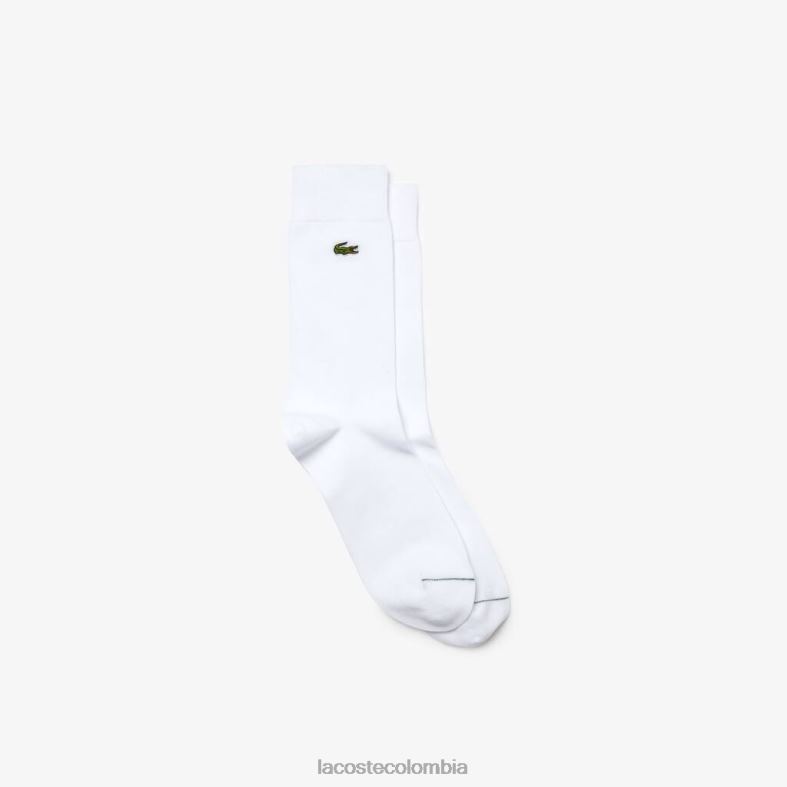 calcetines altos en mezcla de algodón blanco Lacoste ropa unisexo 80XZX1658