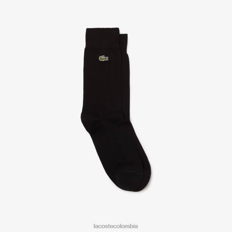 calcetines altos en mezcla de algodón negro Lacoste ropa unisexo 80XZX1659