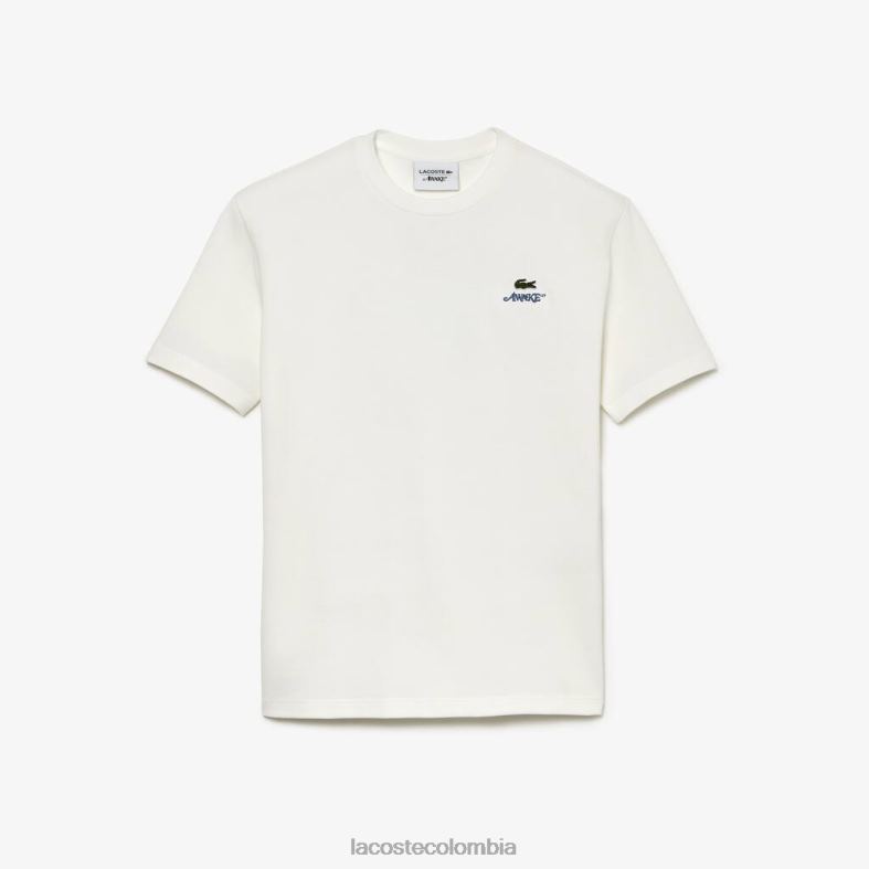 camiseta de piqué de algodón con logo ny blanco Lacoste x AWAKE ropa unisexo 80XZX893