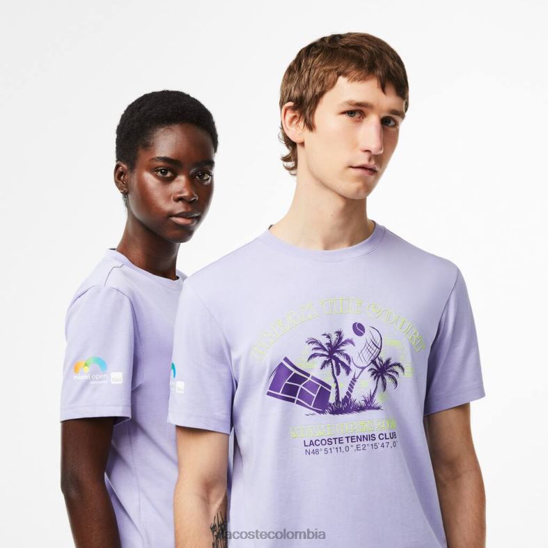 camiseta sport miami open edition púrpura Lacoste ropa unisexo 80XZX212