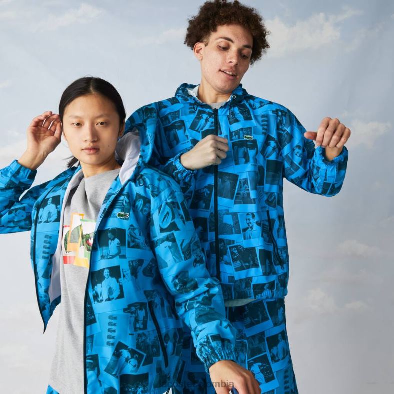 chaqueta de colaboración polaroid en vivo azul negro Lacoste ropa unisexo 80XZX1304