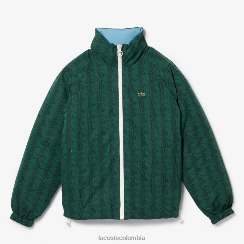 chaqueta reversible repelente al agua verde Lacoste ropa unisexo 80XZX1226
