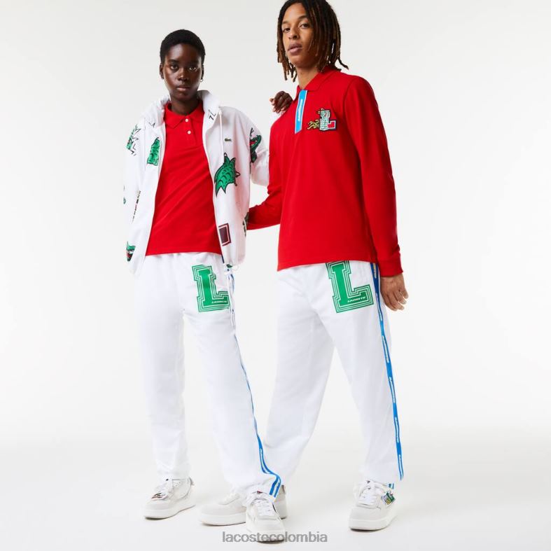 pantalones deportivos repelentes al agua blanco Lacoste ropa unisexo 80XZX1085