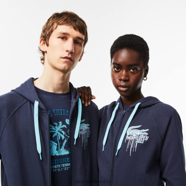 sudadera con capucha sport miami open edition azul Lacoste ropa unisexo 80XZX354