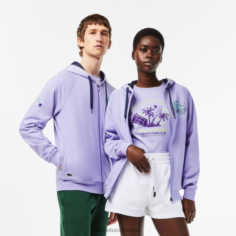 sudadera con capucha sport miami open edition púrpura Lacoste ropa unisexo 80XZX356