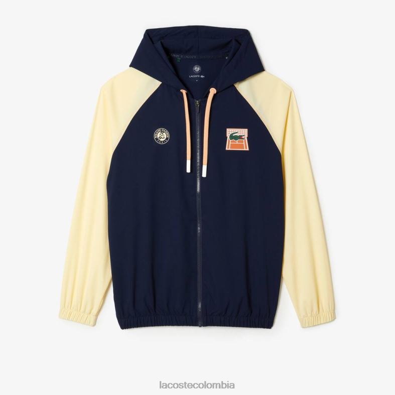 sudadera deportiva con cremallera edición roland garros azul marino/amarillo Lacoste ropa unisexo 80XZX375