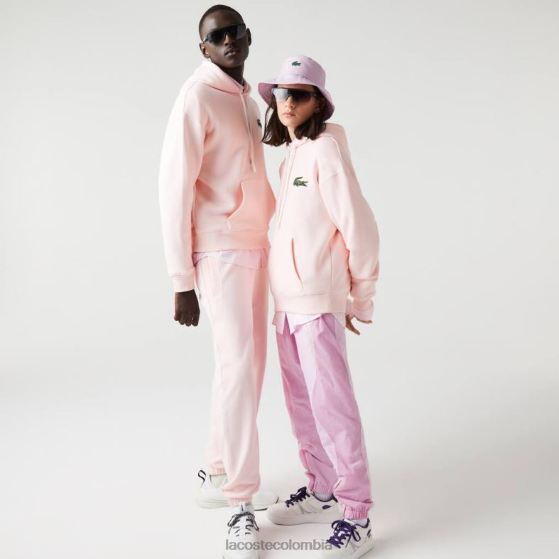 sudadera holgada de algodón orgánico con capucha Rosa claro Lacoste ropa unisexo 80XZX1158